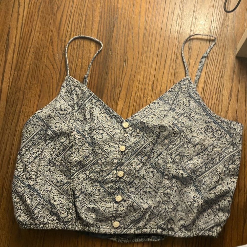 blue crop top
